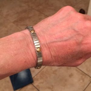 Women’s gold and silver plated stretch bracelet